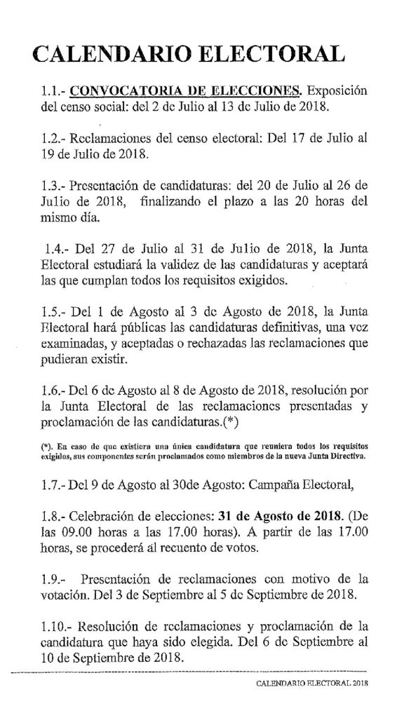 Calendario Electoral