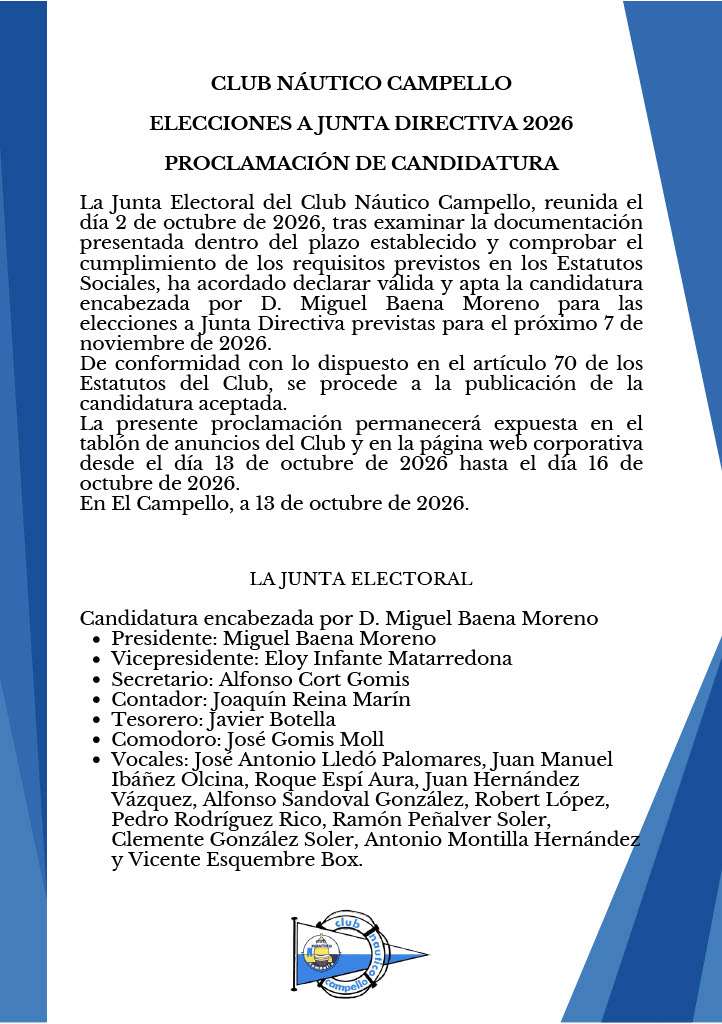 Elecciones a junta directiva 2026